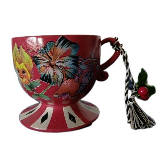 Disney Other - Disney Disney Parks Alice in Wonderland Hand Painted Teacup Ornament Decoupage